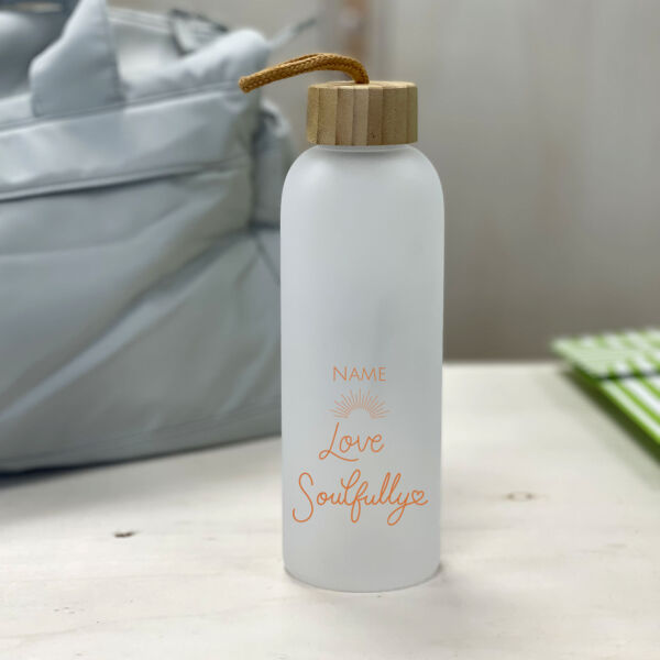 Personalised Love Soulfully Glass Water Bottle Thumbnail