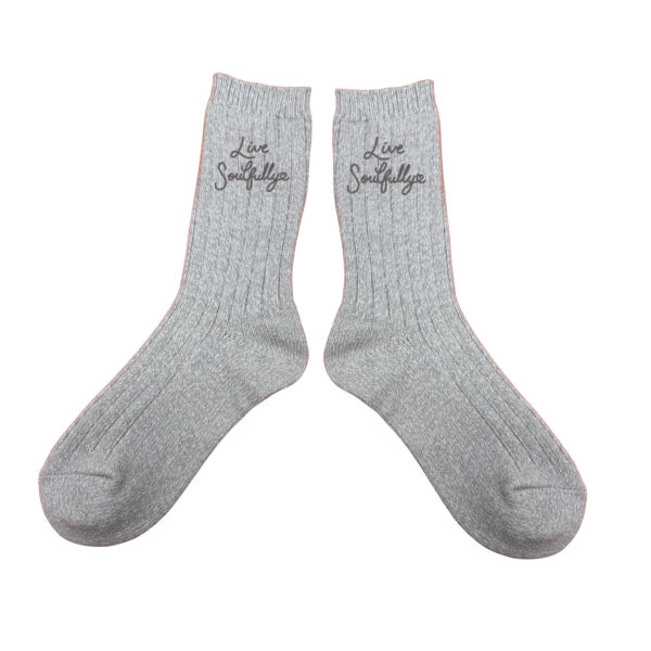 Embroidered Live Soulfully Socks  Thumbnail