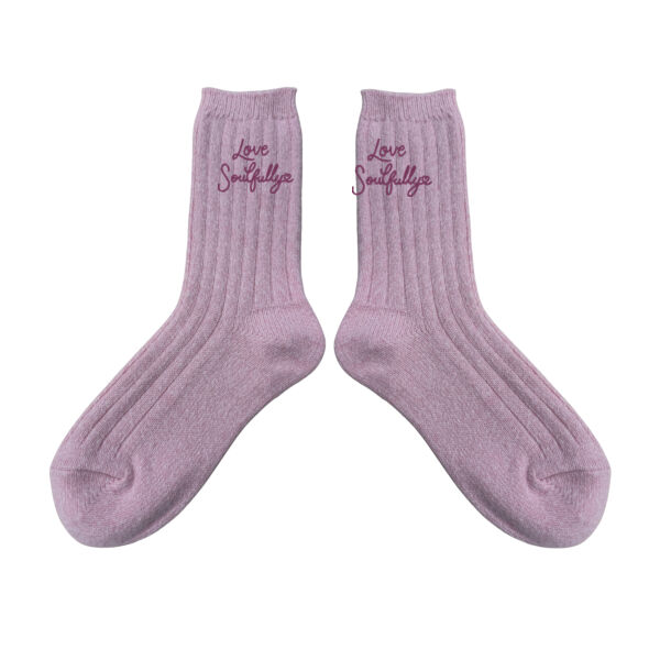 Embroidered Love Soulfully Socks  Thumbnail