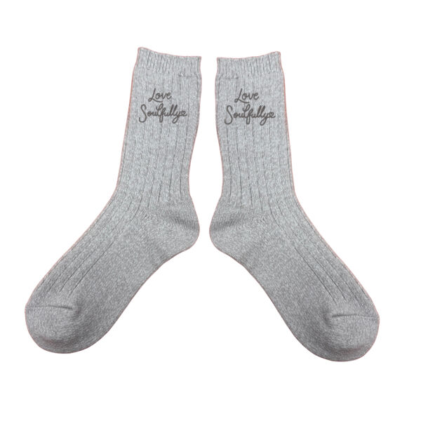 Embroidered Love Soulfully Socks  Thumbnail