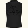 Women's high neck crop vest Thumbnail